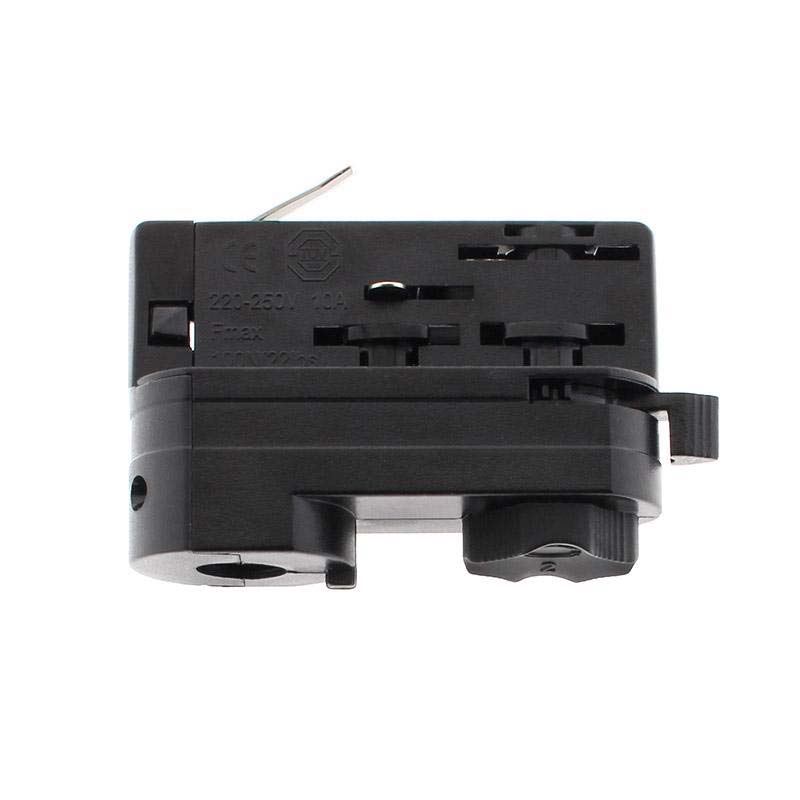 Conector foco a carril trifásico, negro - XauenBatt Iluminación