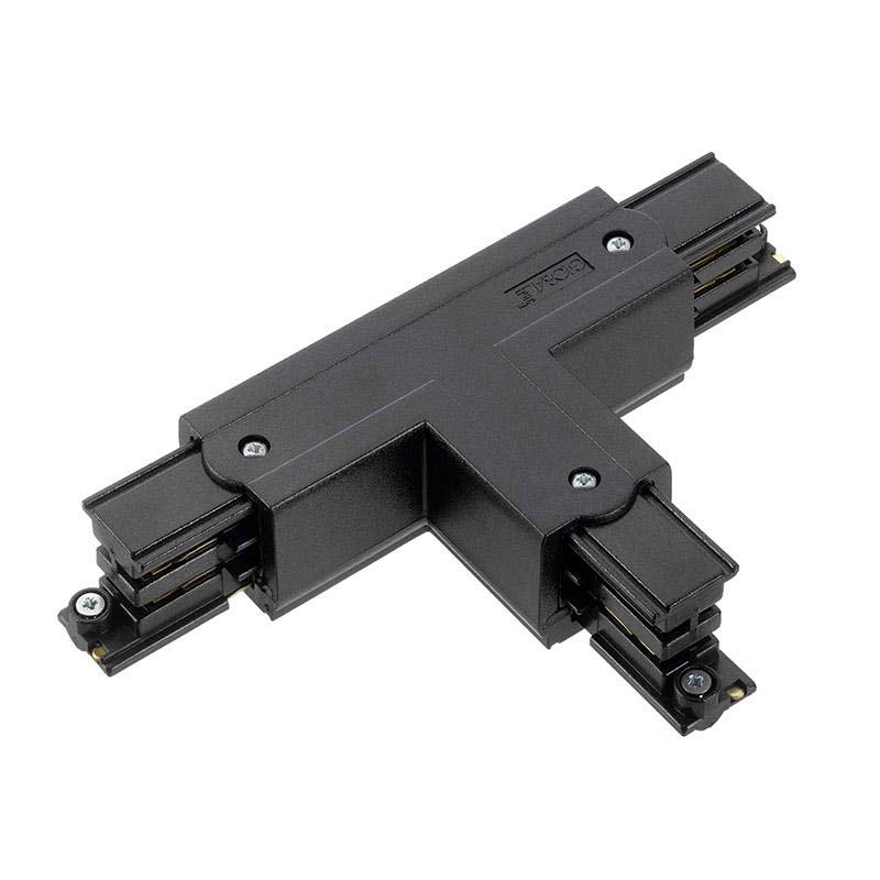 Unión T carril trifásico, negro - XauenBatt Iluminación