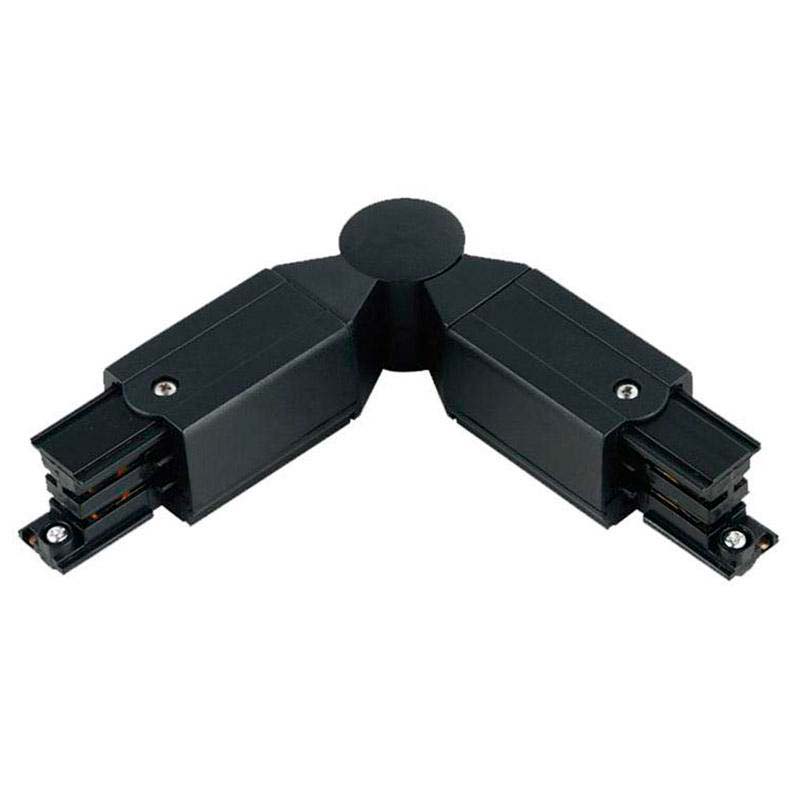 Unión articulada carril trifásico, negro - XauenBatt Iluminación