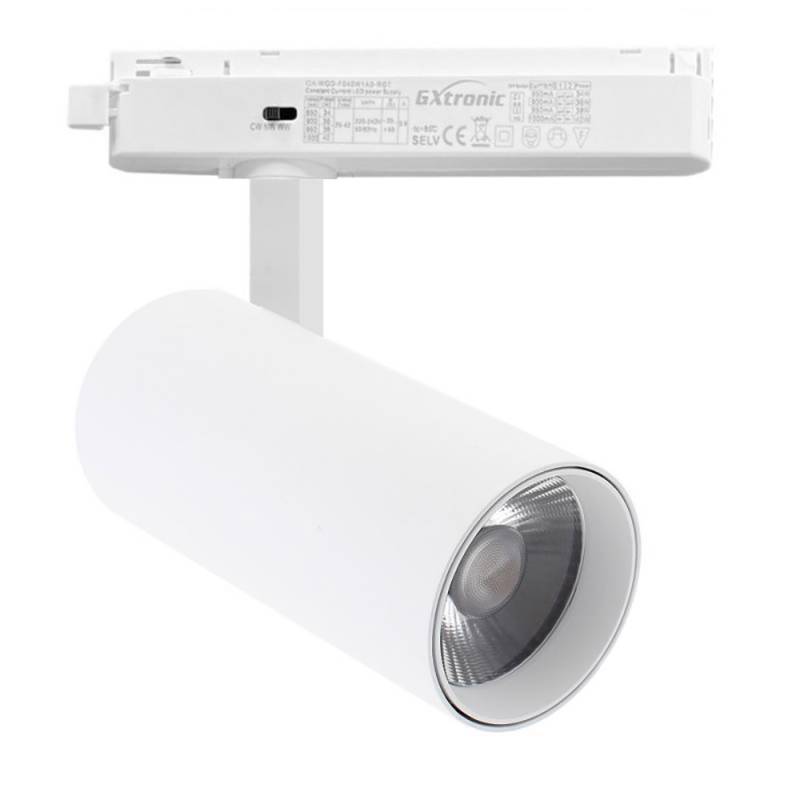Foco carril Monofásico SAMOS, 40W-34W, blanco, 24º-60º, UGR13, CCT, 3000-4000-6000K - XauenBatt Iluminación