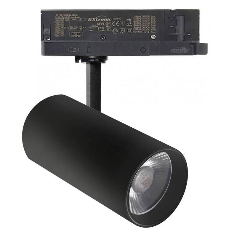 Foco carril Trifásico SAMOS, 40W-26W, negro, 24º-60º, UGR13, CCT, 3000-4000-6000K - XauenBatt Iluminación
