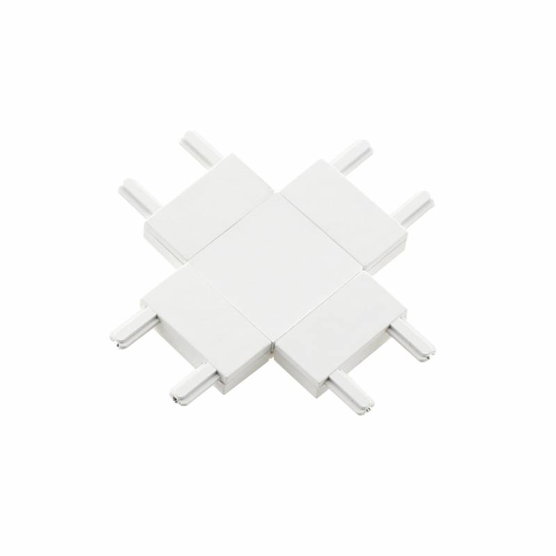 Conector X Carril SLIM 48V, blanco - XauenBatt Iluminación