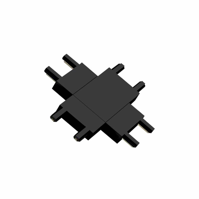 Conector X vertical Carril SLIM 48V, negro - XauenBatt Iluminación