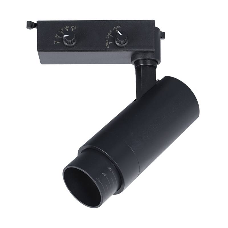 Foco carril Monofásico PIKE RAIL LED 7-9-12-15-20W, 3CCT, 15º-60º, negro, 3000-4000-6000K - XauenBatt Iluminación