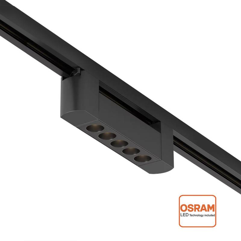 Foco carril LINEAL Chipled OSRAM 220, 10W, negro, Blanco cálido 2700K - XauenBatt Iluminación