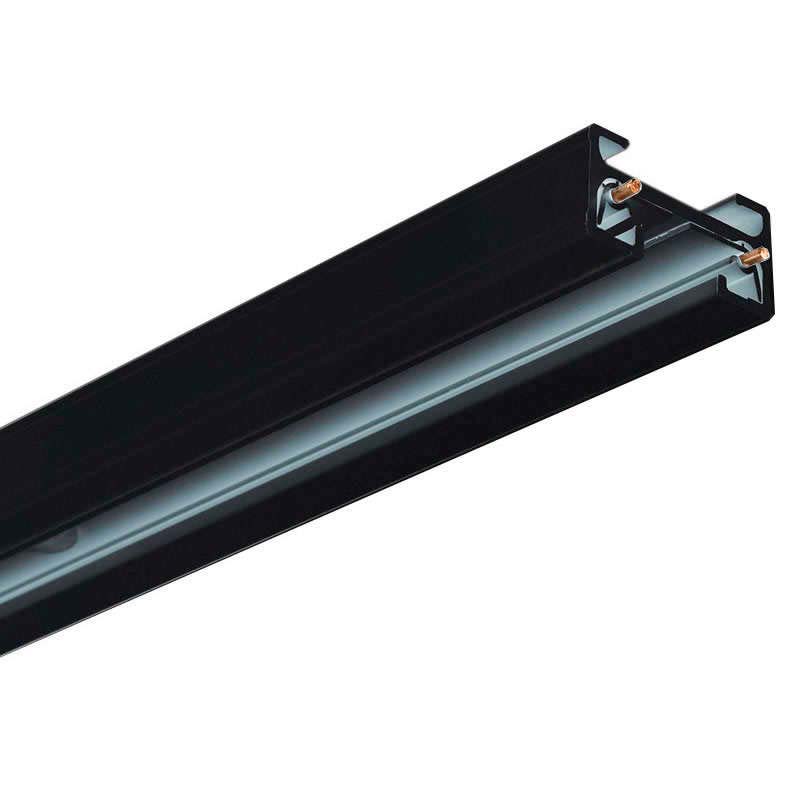 Carril monofásico con conector, 2 metros, negro, cuadrado - XauenBatt Iluminación