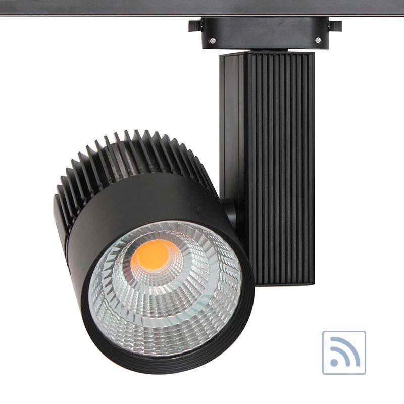 Foco carril Monofásico CRONOLUX Chip CREE led, negro 30W, RF Regulable, Blanco frío, regulable - XauenBatt Iluminación
