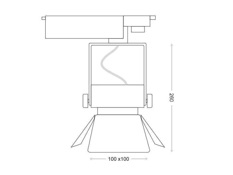 Foco led para carril 10140-90 esquema