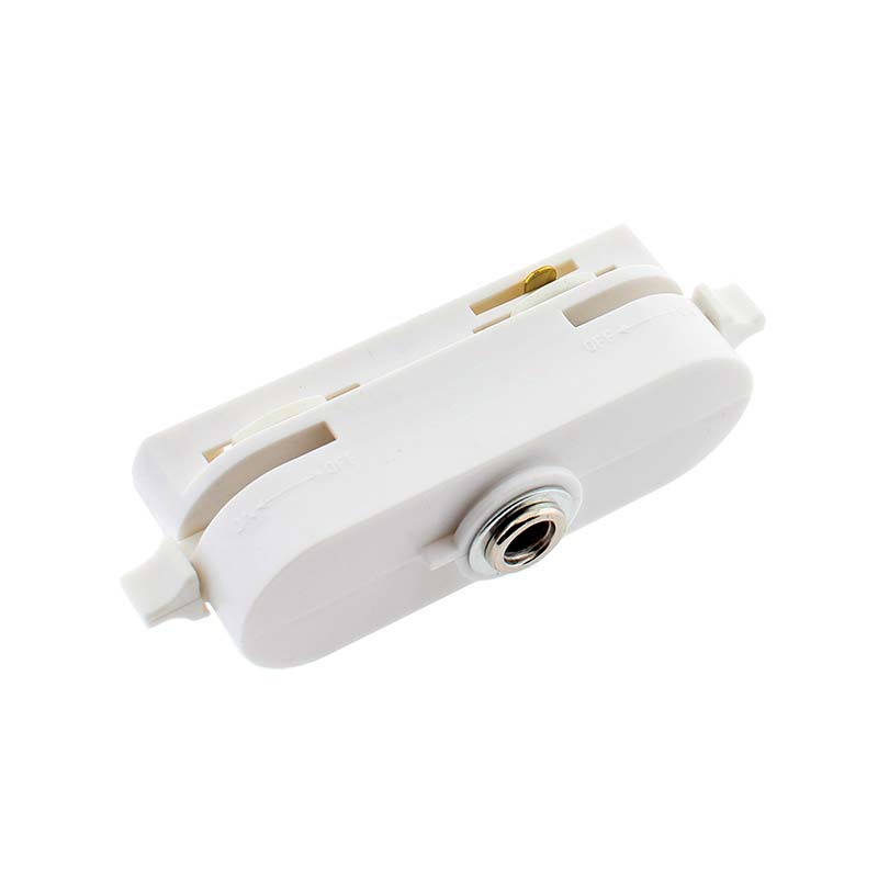 Conector foco a carril monofásico, blanco CT - XauenBatt Iluminación