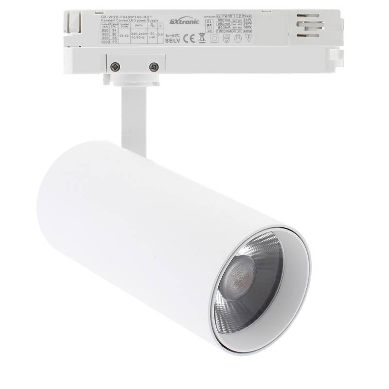 Foco LED ZOLTAR carril Trifásico, 34-40W, CRI92, UGR13, blanco, Blanco neutro - XauenBatt Iluminación