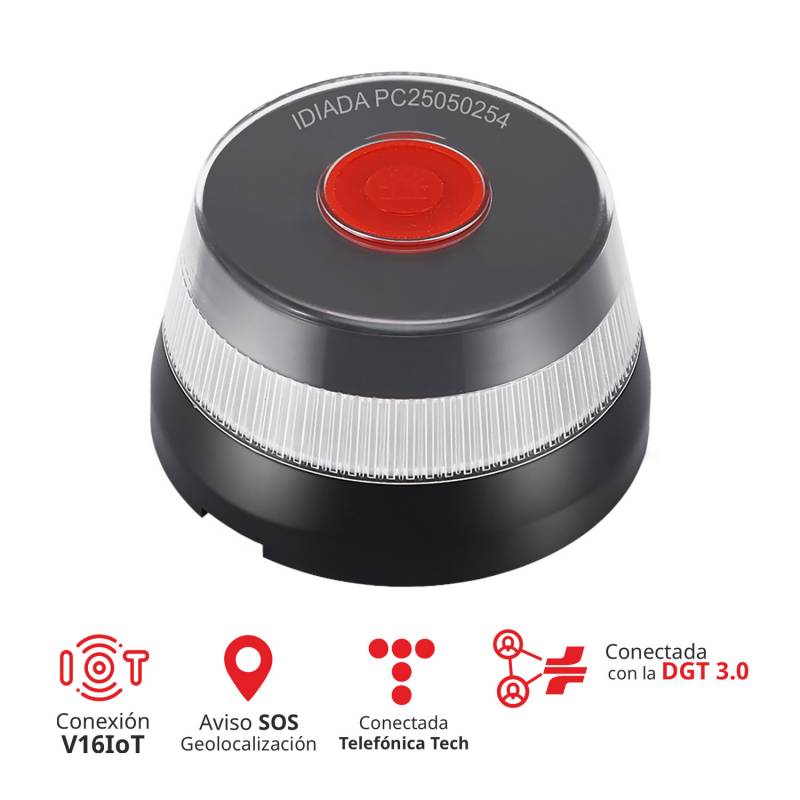 Baliza señalización de emergencia V16 con geolocalización 3.0 y Homologada DGT - IDIADA PC25050254 - XauenBatt Iluminación