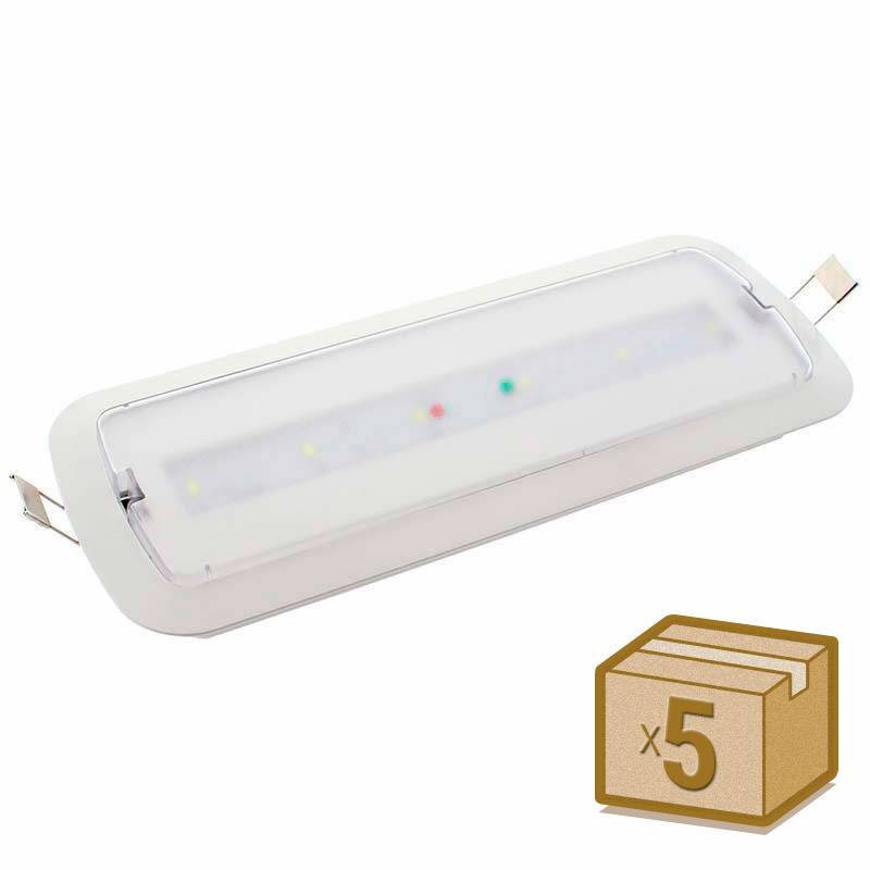 Pack 5 x Luz de emergencia LED NICELUX, Permanente / No permanente, Blanco frío - XauenBatt Iluminación