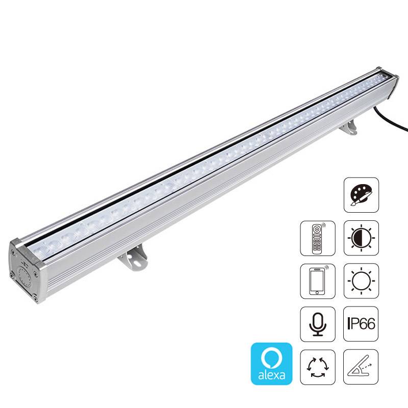 Proyector LED lineal 48W RGB+CCT, 220V, RF, Alexa, SINC. 1m, RGB + Blanco dual, regulable - XauenBatt Iluminación