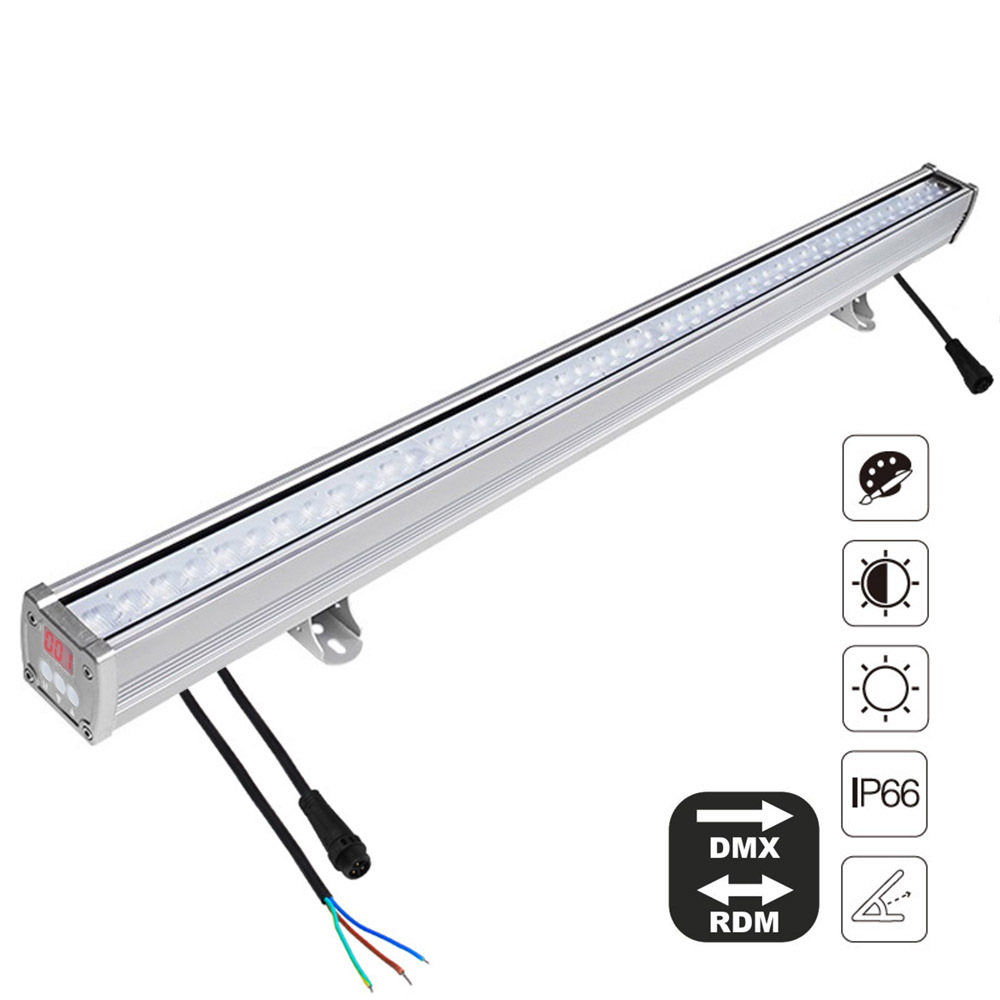 Proyector LED lineal 72W RGB+CCT, 220V, DMX512, RDM, 1m, RGB + Blanco dual, regulable - XauenBatt Iluminación