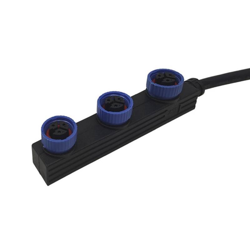 Cable 3xConectores Estancos M15 de 30Cm - 3*0.75 para focos MAX - XauenBatt Iluminación