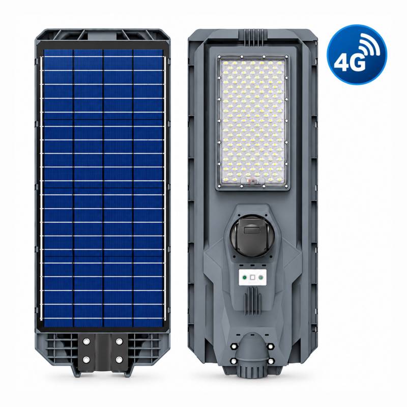 Farola LED + CCTV CAM 4G, 64Gb, 200W, Solar, Blanco frío - XauenBatt Iluminación