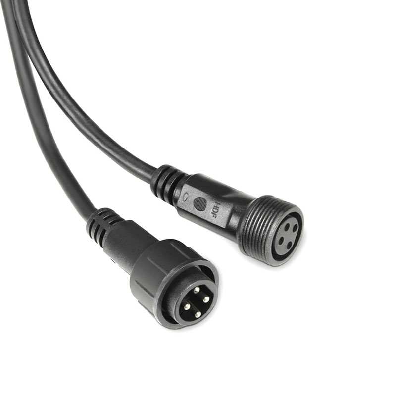 Cables conexión 4 Pinx0,5mm, 2x50cm, IP67, negro - XauenBatt Iluminación