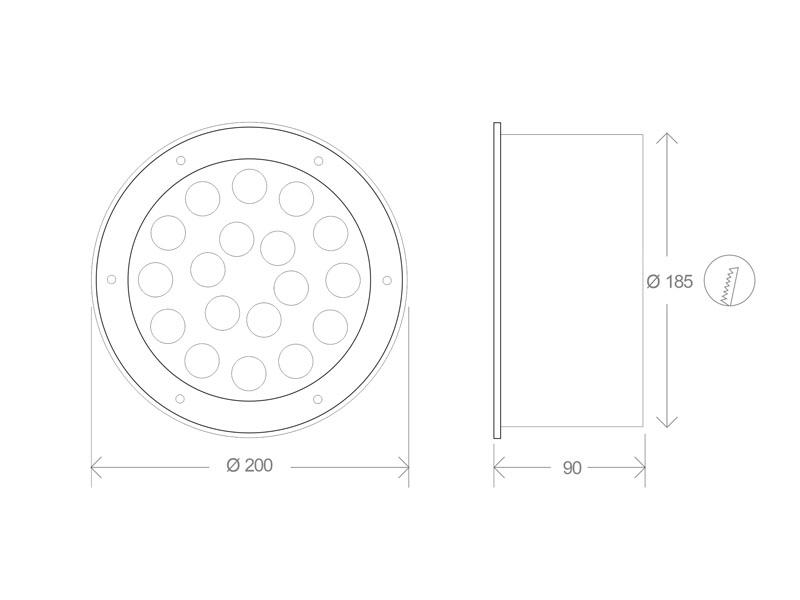 Balizas Led exterior 10211-23 esquema