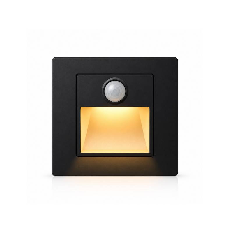 Baliza LED de empotrar STOL con sensor de movimiento PIR, negra, Blanco cálido - XauenBatt Iluminación