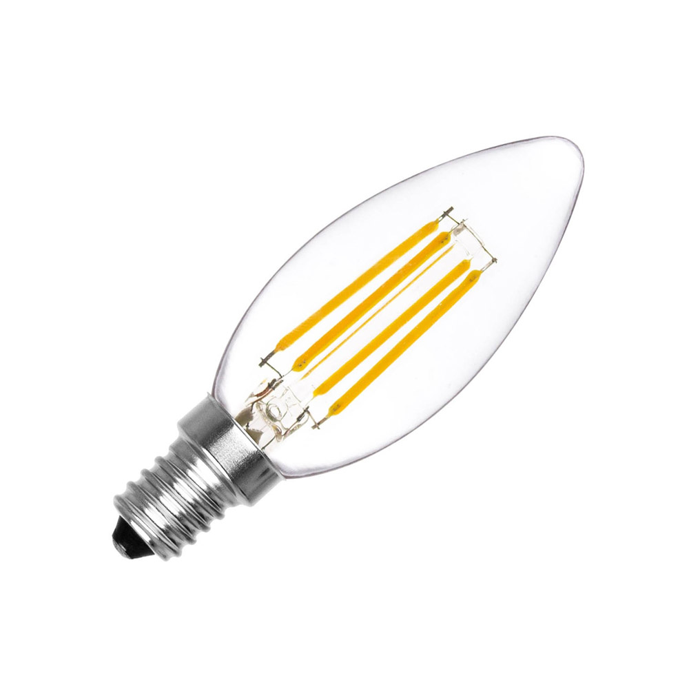 Bombilla Vela filamento Led E14 COB 4W, Blanco cálido - XauenBatt Iluminación