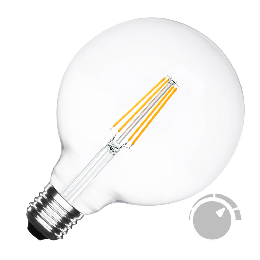 Bombilla Led E27 COB filamento 8W, Ø125x176mm, Regulable, Blanco cálido, regulable - XauenBatt Iluminación