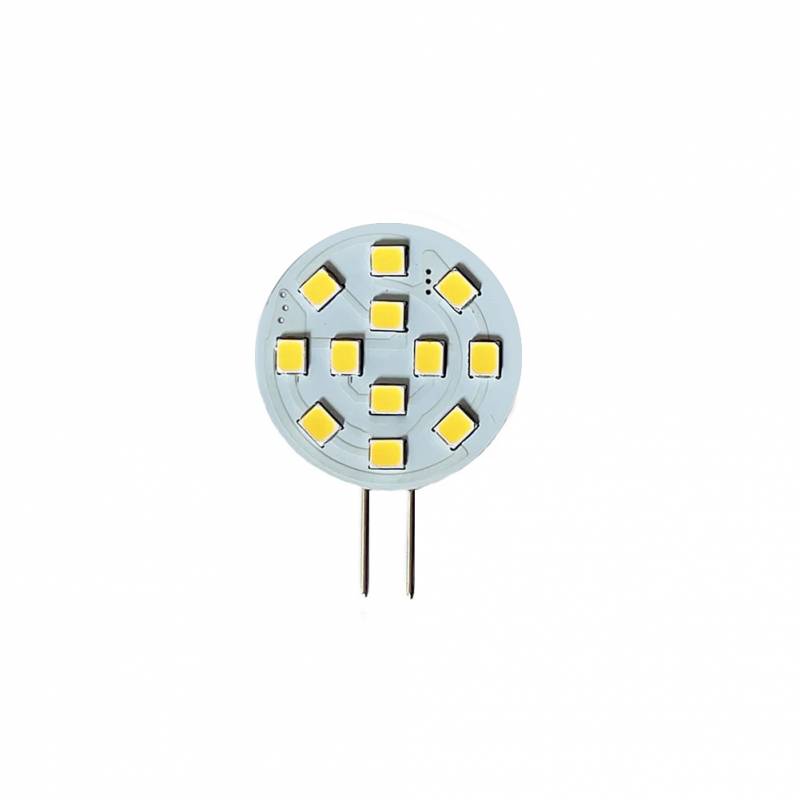 Bombilla LED G4 bi-pin circular plana 12V AC/DC - 2,2W, Blanco frío - XauenBatt Iluminación