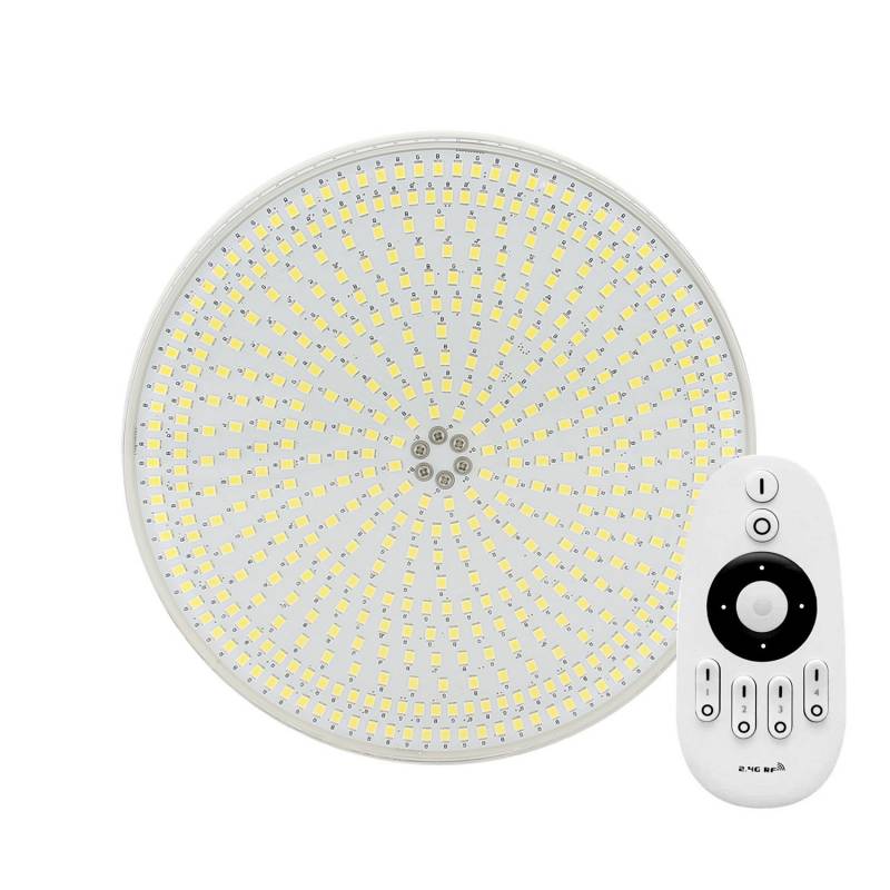 Kit Lámpara LED SLIM PAR56 para piscinas, 12V DC, IP68, 35W + mando, Blanco neutro, regulable - XauenBatt Iluminación