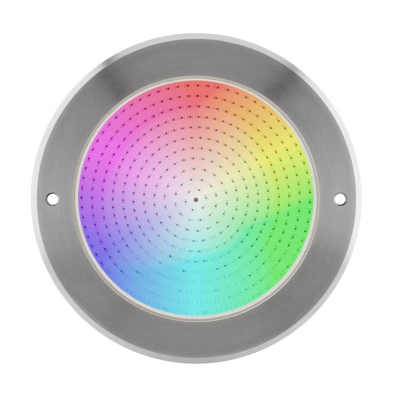 Lámpara LED SLIM 5mm Ø230mm para piscinas, 12V AC/DC, IP68, 35W, RGB, acero inox 316, RGB - XauenBatt Iluminación