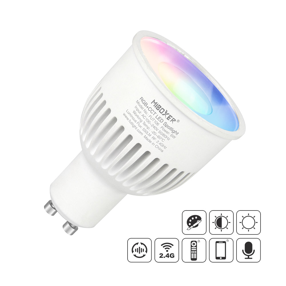 Bombilla LED WiFi GU10 Bulb 6W RGB+CCT, RGB + Blanco dual, regulable - XauenBatt Iluminación