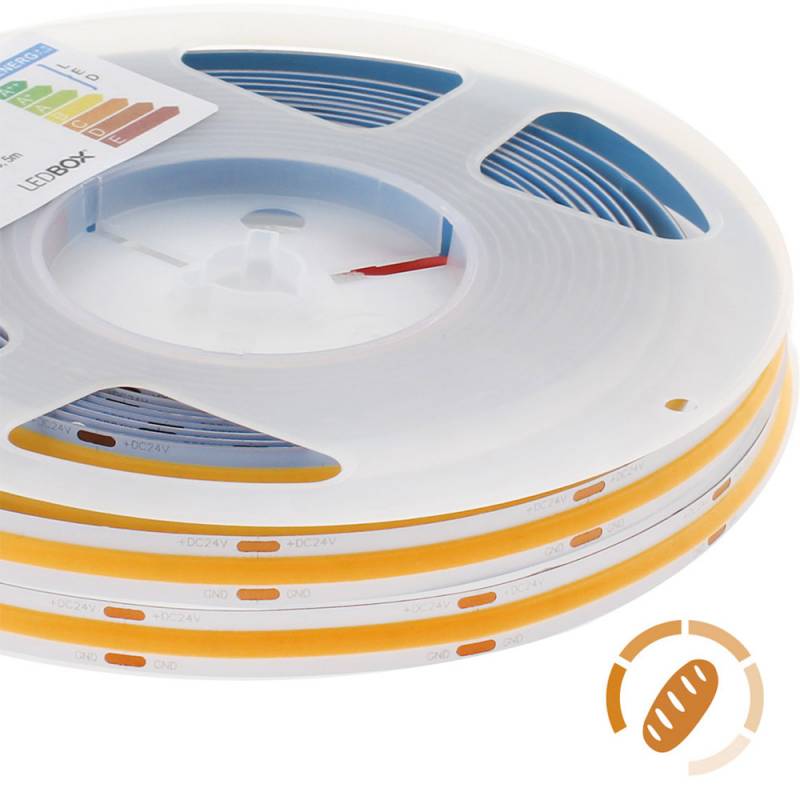 Tira LED Monocolor COB, DC24V, 5m (512Led/m), 60W, IP20, Pan y repostería, Pan y reposteria - XauenBatt Iluminación