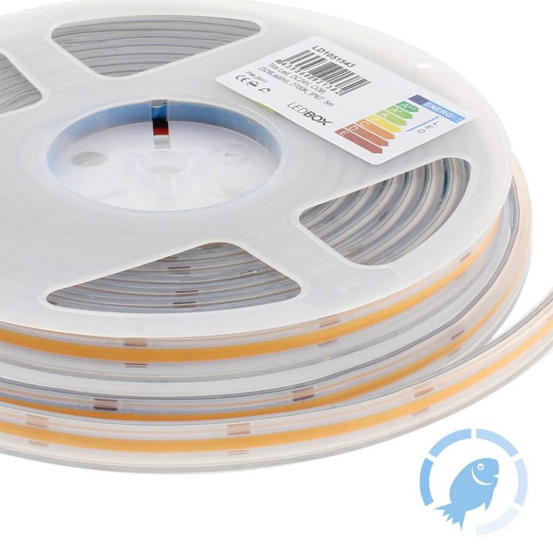 Tira LED Monocolor COB, DC24V, 5m (512Led/m), 60W, IP66, Pescaderías, Pescados y mariscos - XauenBatt Iluminación