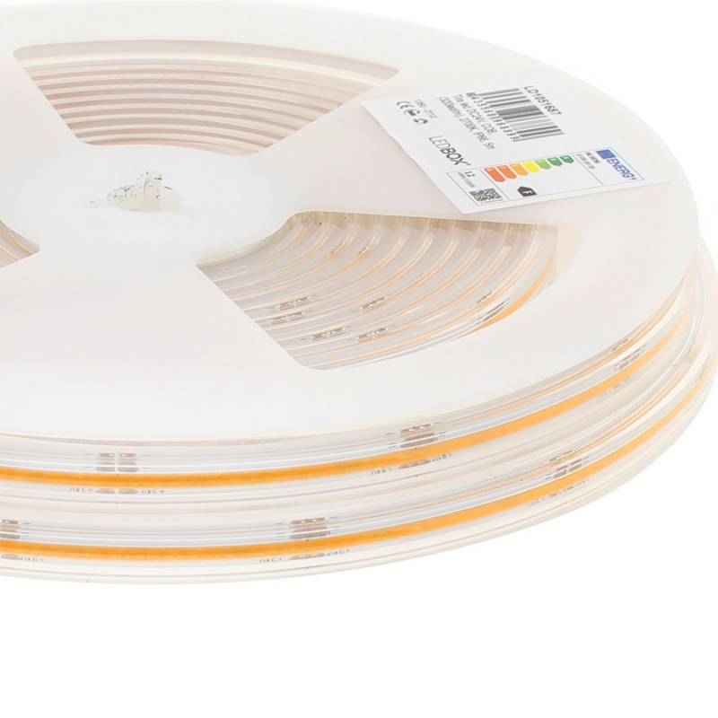 Tira LED Monocolor COB, DC24V, 5m (350Led/m), 60W, CRI>92, IP66, Blanco frío - XauenBatt Iluminación
