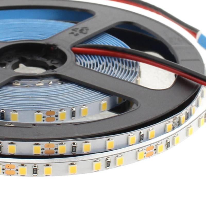 Tira LED Monocolor SMD2835, DC24V, 5m (120Led/m) PCB 5mm, 60W, CRI 90 - IP20, Blanco neutro - XauenBatt Iluminación