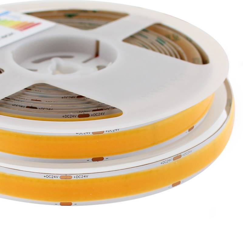 Tira LED COB, ChipLed Samsung, DC24V, 5m (960Led/m), 125W, PCB 15mm, IP20, Blanco cálido - XauenBatt Iluminación