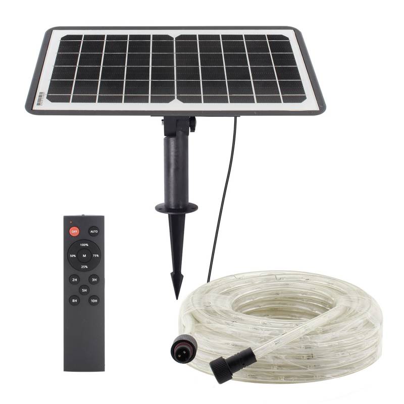 Kit Solar de Tira Led 3.2V-12AH, 360º, IP65, 10 metros, Blanco cálido - XauenBatt Iluminación