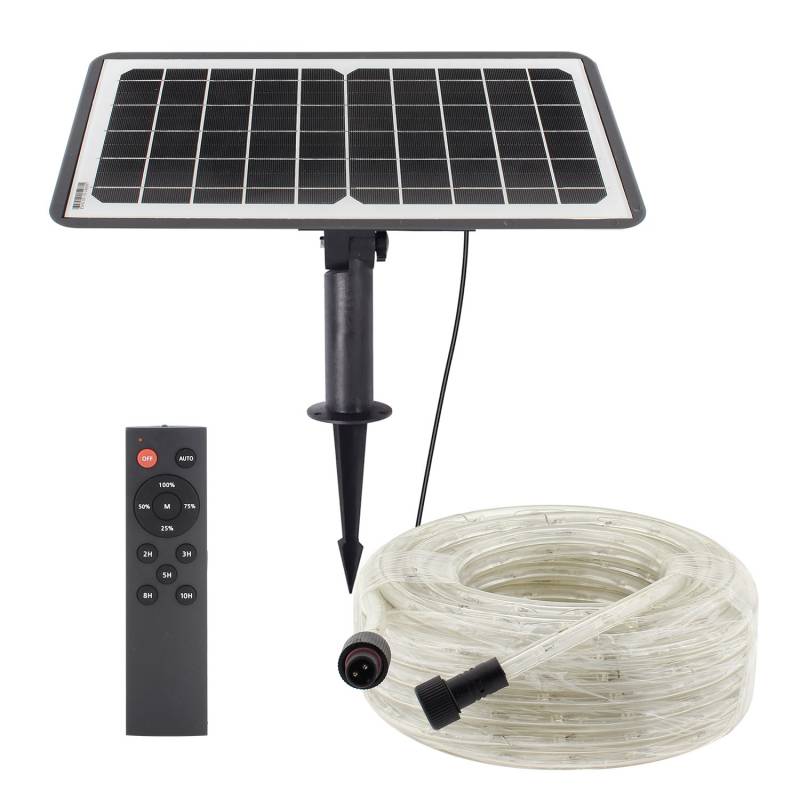 Kit Solar de Tira Led 3.2V-12AH, 360º, IP65, 20 metros, Blanco cálido - XauenBatt Iluminación