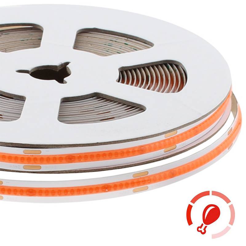Tira LED Monocolor COB, DC24V, 5m (480Led/m), 50W, IP20, Carnes y frutas, Rosa/Magenta - XauenBatt Iluminación