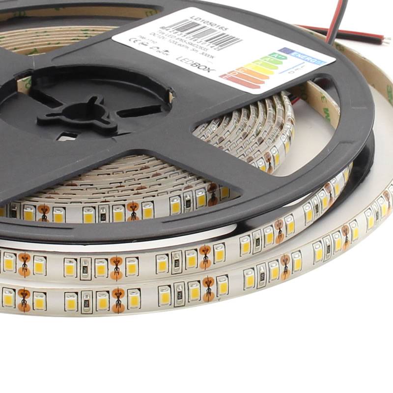 Tira LED Monocolor SMD2835, ChipLed Samsung, DC12V, 5m (120Led/m), 90W, IP65, Blanco frío - XauenBatt Iluminación