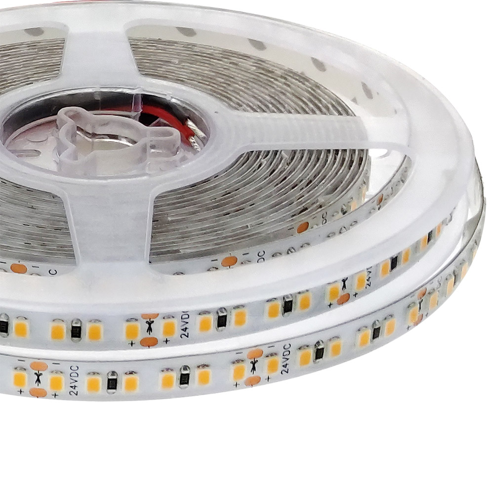 Tira LED Monocolor SMD2835, ChipLed Samsung, DC24V, 5m (168Led/m), 100W, CRI 90 - IP65, Blanco frío - XauenBatt Iluminación