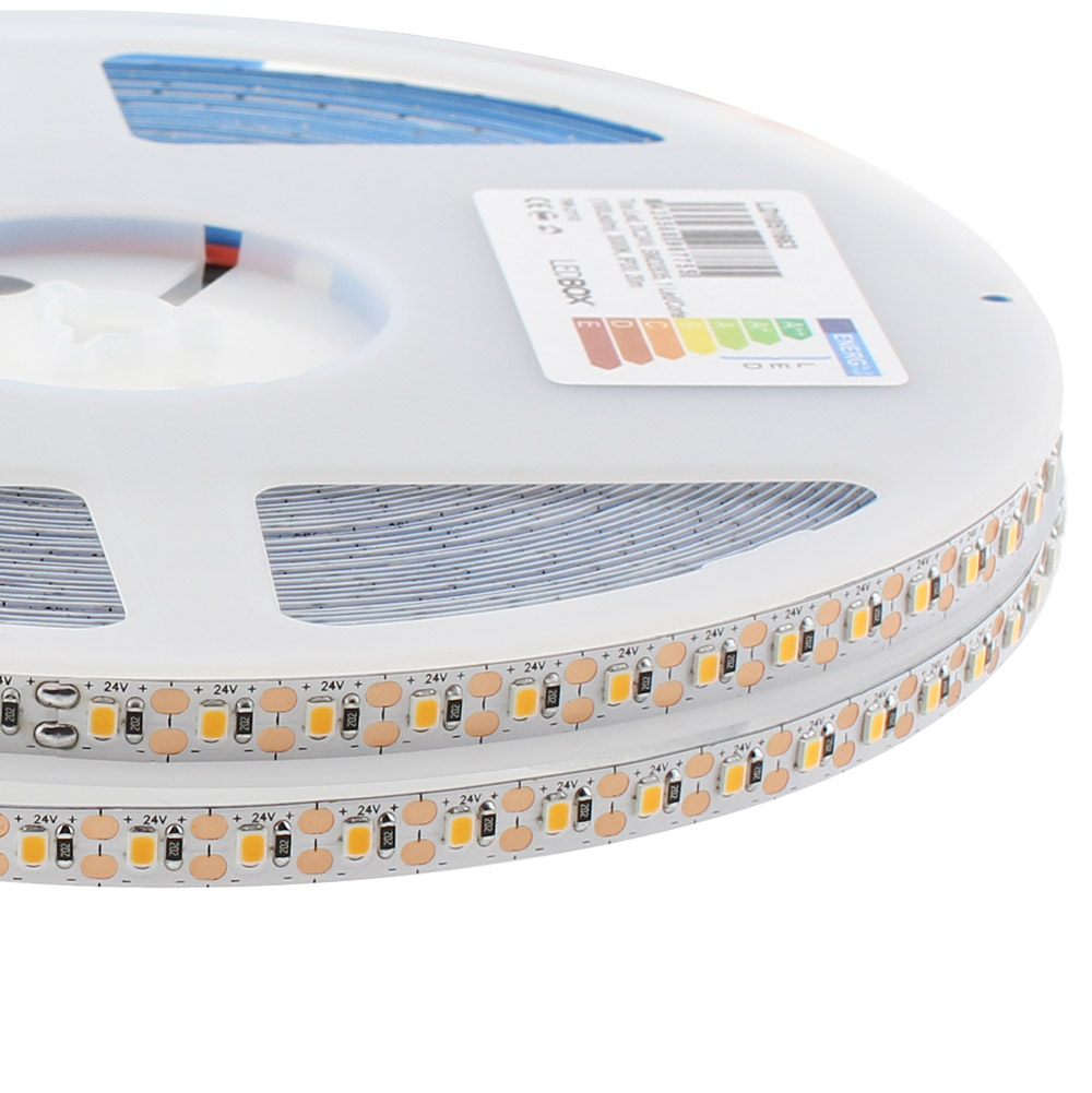 Tira LED Monocolor SMD2835, ChipLed Samsung, DC24V, 20 metros (100Led/m), Corte 10mm, 160W, IP20, Blanco neutro - XauenBatt Iluminación