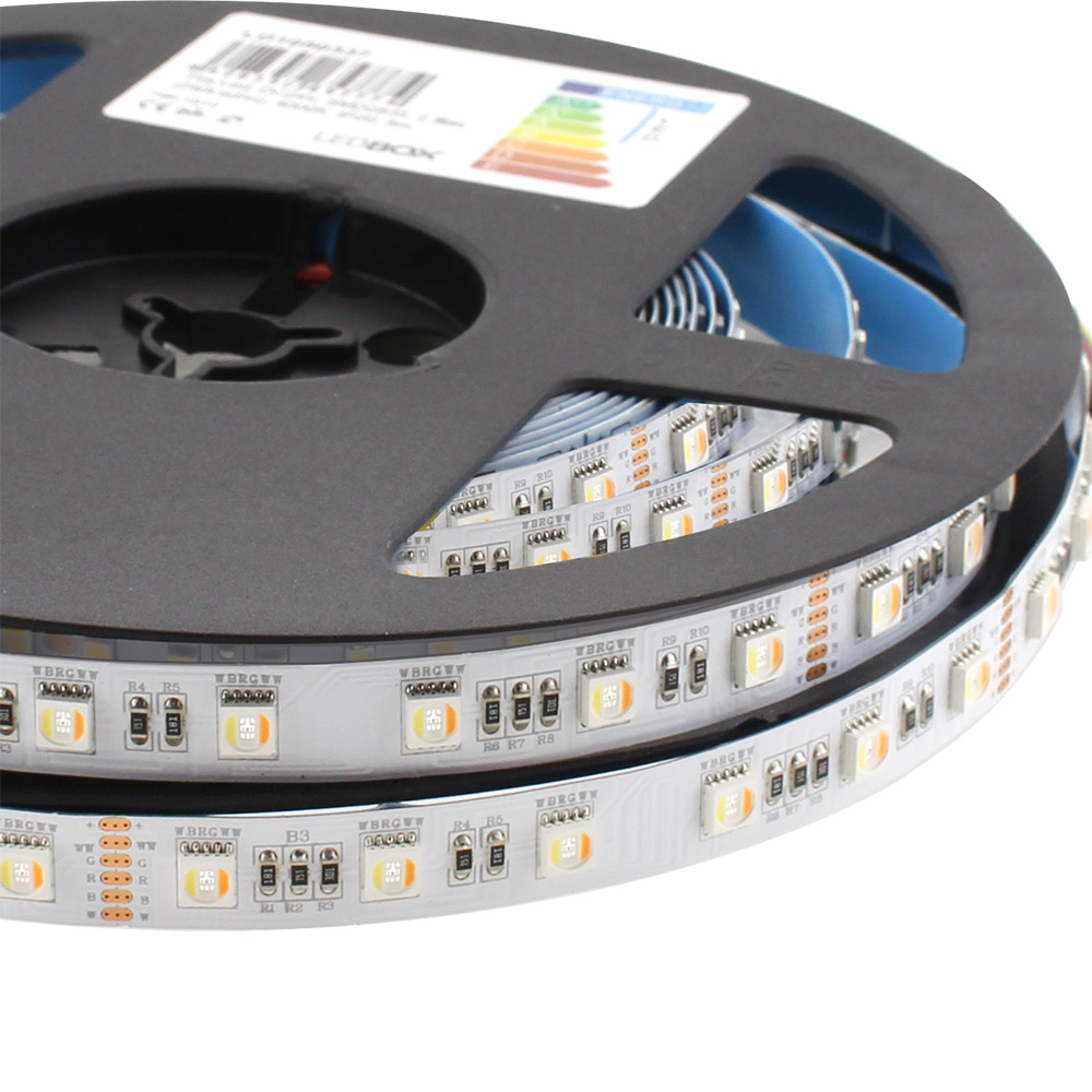 Tira LED SAMSUNG SMD5050, RGB+CCT, DC24V, 60Led/m 5 en 1, IP20 , 5 metros, RGB + Blanco dual - XauenBatt Iluminación