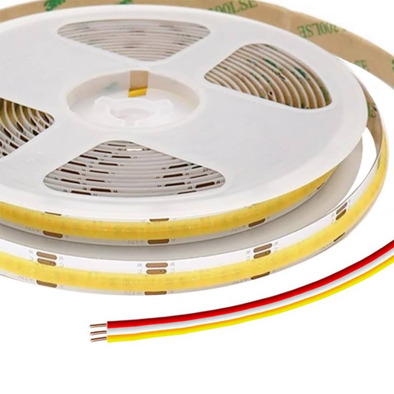 Tira LED Blanco Dual. CCT COB, DC24V, 5m (608 Led/m), 75W, IP20, Blanco dual - XauenBatt Iluminación