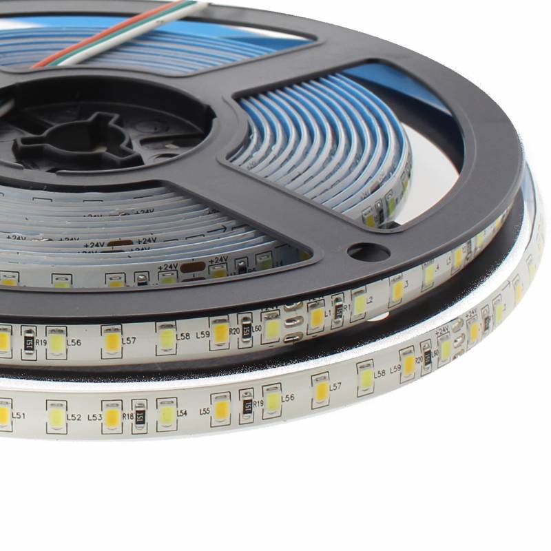 Tira LED Blanco Dual SMD2835, DC24V, 5m (120 Led/m), 80W, IP65, Blanco dual - XauenBatt Iluminación