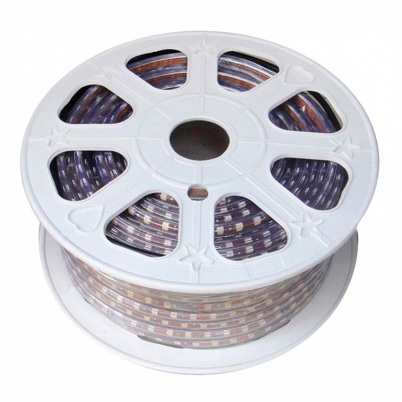 Tira LED 220V SMD 5050, 120Led/m, 14,4W/m, RGB, 2 filas, carrete 50 metros, 18.5mm, RGB - XauenBatt Iluminación
