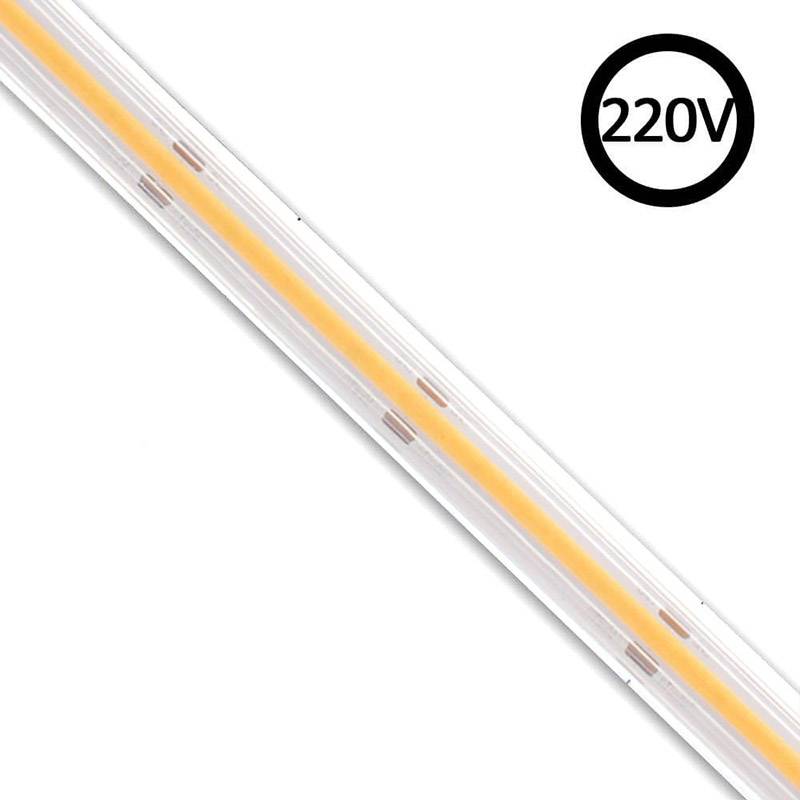 Tira LED 220V COB, 240Led/m, 10W/m, Triac regulable, corte 10cm, 1 metro, Blanco neutro, regulable - XauenBatt Iluminación