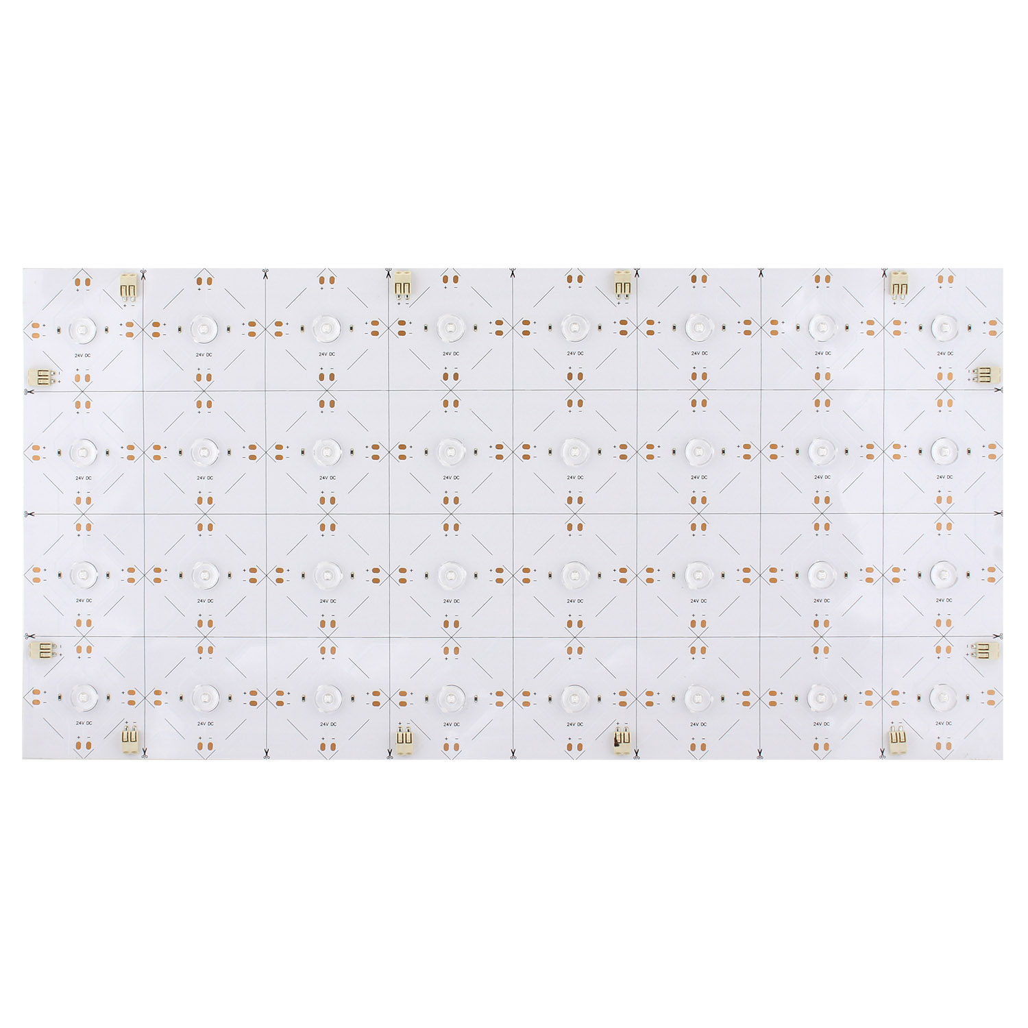 Hoja flexible DC24V, IP20, 240*480mm, 32led, lente 180º, 25W, Blanco cálido - XauenBatt Iluminación