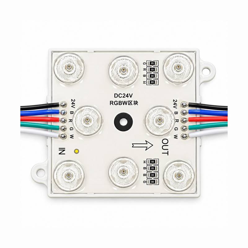 10507-47.jpg Módulo Led 68x68mm, lente 170°, DC24V, 6W, RGB+3000K, CRI>90, P65, RGB + Blanco cálido - XauenBatt Iluminación