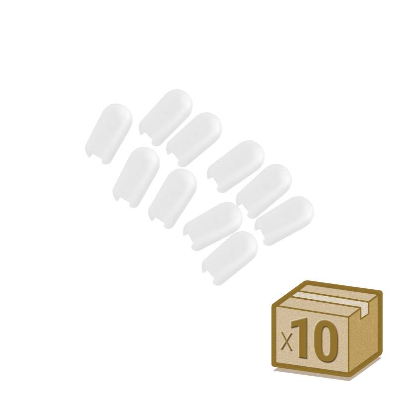 Pack 10 unidades Tapa NEON silicona 6x12mm color blanco, interior - XauenBatt Iluminación