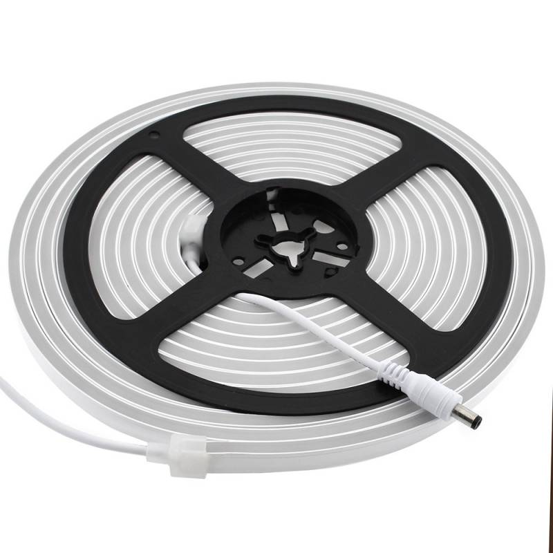 Led NEON Flex, 6x12mm, DC12V, 120Led/m, 5m, 100w, Blanco cálido 2700K - XauenBatt Iluminación