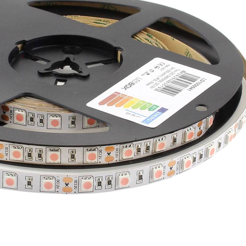 Tira LED SMD5050, DC12V, 5m (60 Led/m), ROSA - IP20, Rosa/Magenta - XauenBatt Iluminación